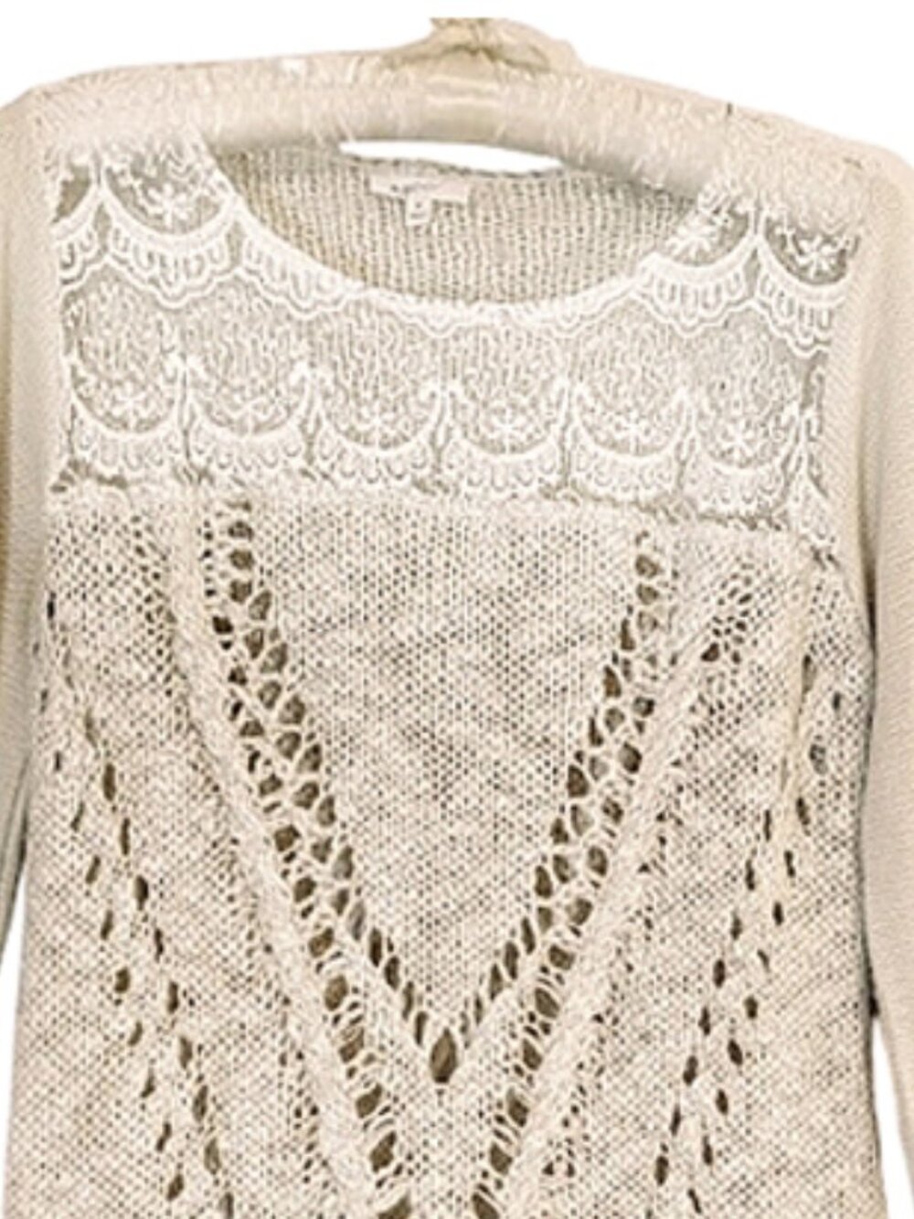 Mystree | Coastal Chic Crochet Knit Sweater Top - Picture 4 of 9